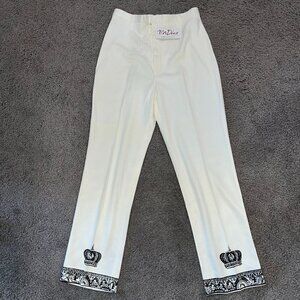 Vintage 60's MR. DINO NWT Black & White Crown Design Trim Pants Trousers Size 14